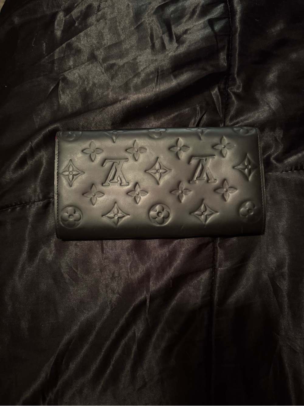 Black Monogram Quilted Leather Long Wallet
